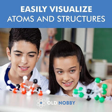 Load image into Gallery viewer, Organic Chemistry Molecular Model Kit | 425 Piece with Atoms, Bonds, Removal Tool, and Bonus Molecular Stencil | Science Set by Old Nobby | Age 12+
