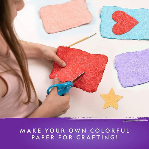 Paper Making Crafting Kit | Create 10 Colorful Sheets | Art and Craft set by National Geographic US | Age 10+