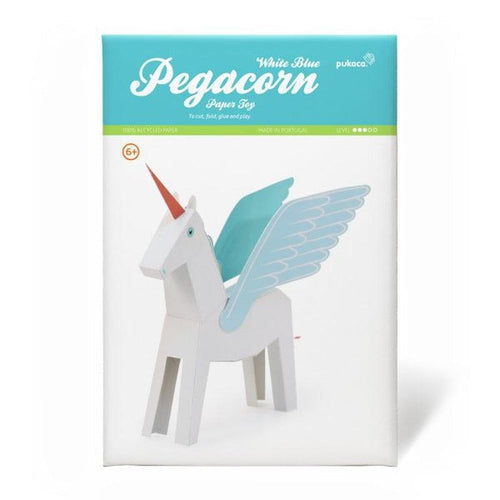 Pegacorn - Pink / White Blue - Paper Art Kit, by Pukaca PT | Age 6+