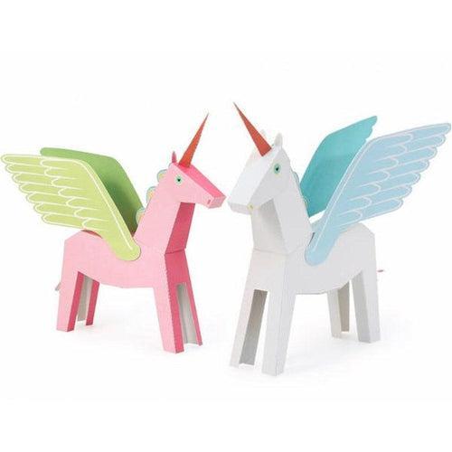 Pegacorn - Pink / White Blue - Paper Art Kit, by Pukaca PT | Age 6+
