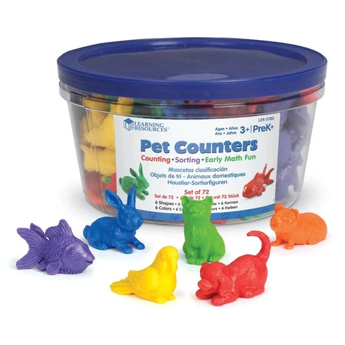 Pet Counters  | Counting, Sorting, Early Math Fun | Set of 72 pcs by Learning Resources US | Age 3+