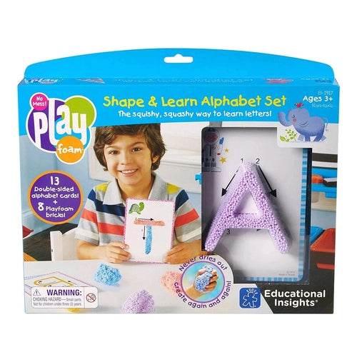 Playfoam® Shape & Learn Alphabet Set | Non-Toxic, Sensory, Shaping Foam Fun, and Flash Cards | Art and Craft set by Educational Insights US | Age 3+