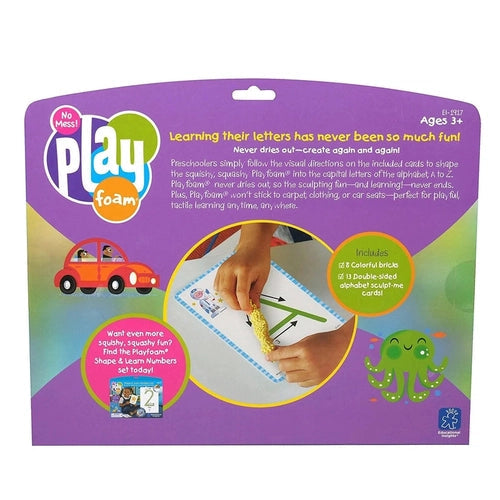 Playfoam® Shape & Learn Alphabet Set | Non-Toxic, Sensory, Shaping Fun, and Flash Cards | Art and Craft set by Educational Insights US | Age 3+