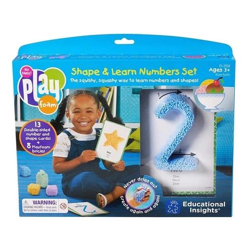 Playfoam® Shape & Learn Numbers Set | بطاقات غير سامة وحسية وتشكيلية وبطاقات فلاش | مجموعة Art and Craft من طرف Educational Insights US | سن 3+