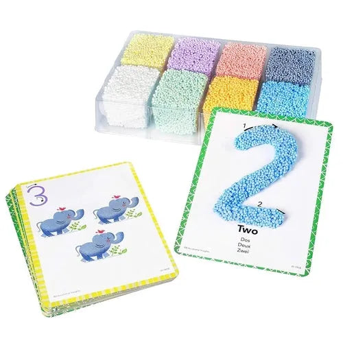 Playfoam® Shape & Learn Numbers Set | Non-Toxic, Sensory, Shaping Foam Fun, and Flash Cards | Art and Craft set by Educational Insights US | Age 3+