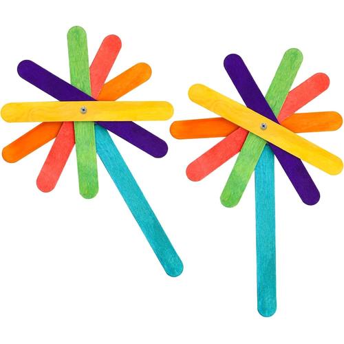 Popsicle Sticks 4.5 inches - Multi Color Wooden Ice Cream Sticks | Art / Craft set for kids Age 3+