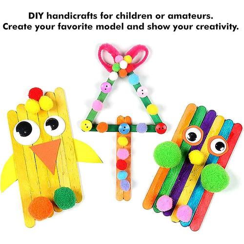Popsicle Sticks 4.5 inches - Multi Color Wooden Ice Cream Sticks | Art / Craft set for kids Age 3+