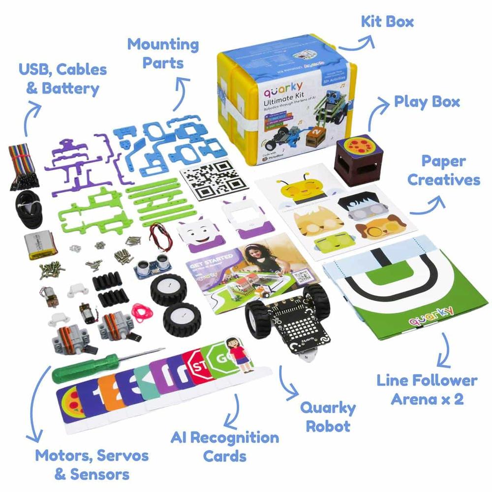 Quarky Ultimate Robot | AI Robotics STEM Kit by STEMpedia for Kids Ages 8+