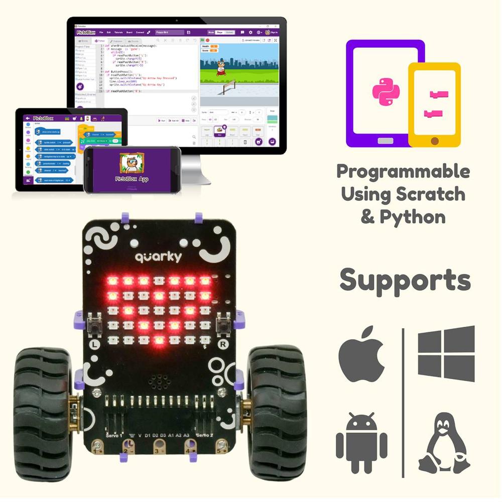 Quarky Ultimate Robot | AI Robotics STEM Kit by STEMpedia for Kids Ages 8+