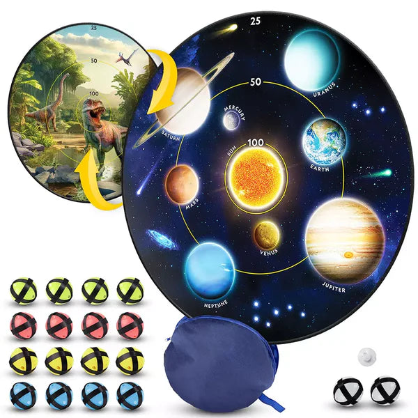 National Geographic Glow-in-the-Dark Dart Game Set | 1 Reversible Dartboard Toy for Kids Age 4+