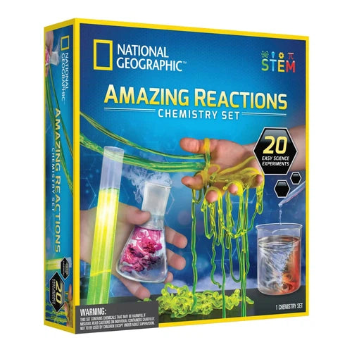 National Geographic Amazing Reactions Chemistry Kit | Science Educational Set for Kids Age 8+