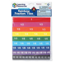تحميل الصورة في عارض المعرض ، بلاط مغناطيسي رغوي ناعم من Rainbow Fraction® | 51-Piece Math Set by Learning Resources US | سن 6+
