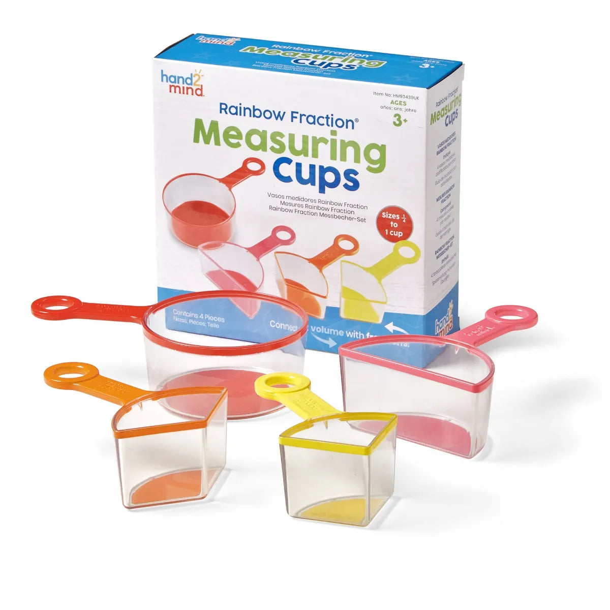 Rainbow Fraction Measuring Cups - HM93439-UK | Classroom Math Set by Learning Resources for kids Age 3+