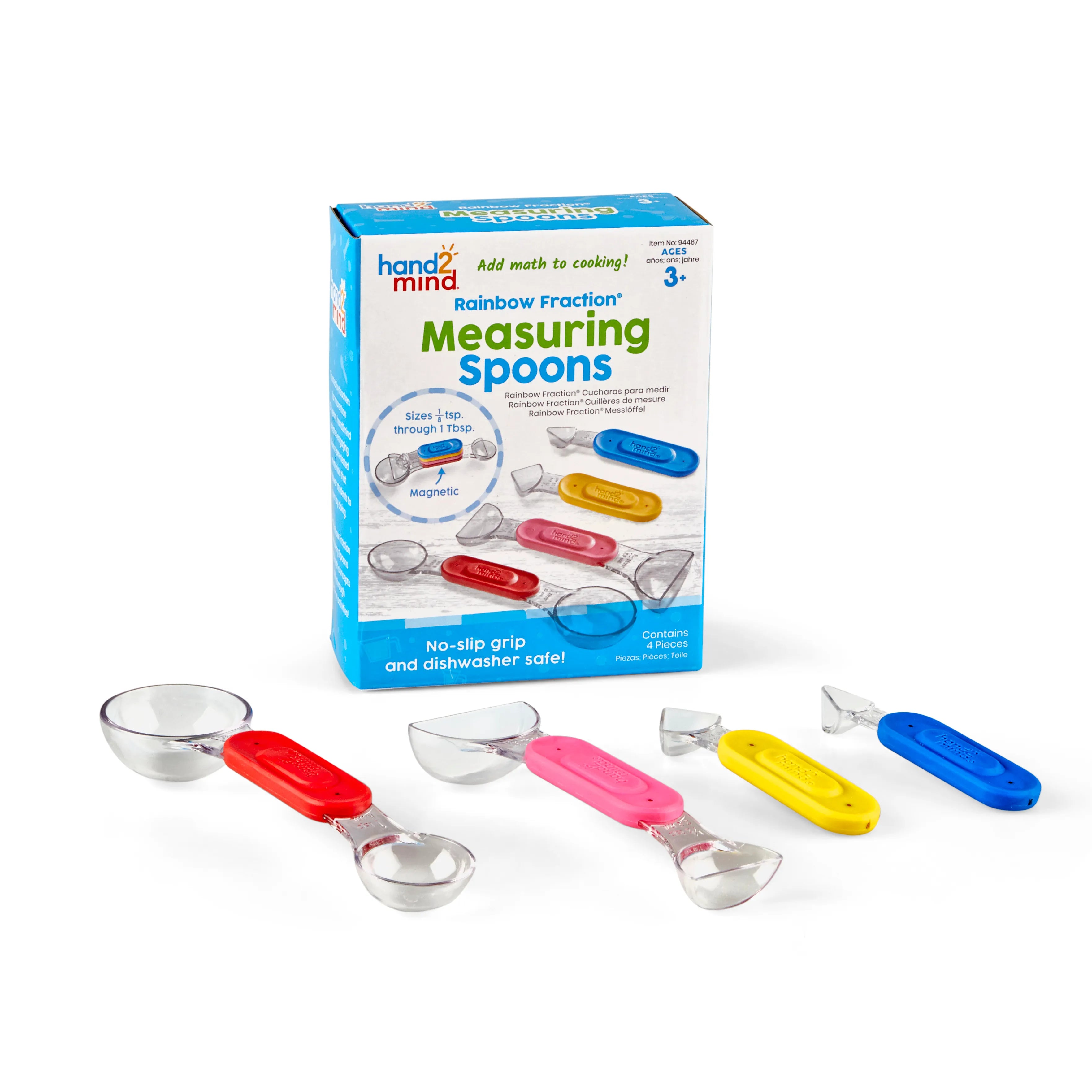 Rainbow Fraction Measuring Spoons - 94467 | Classroom Science Set by Learning Resources for kids Age 3+