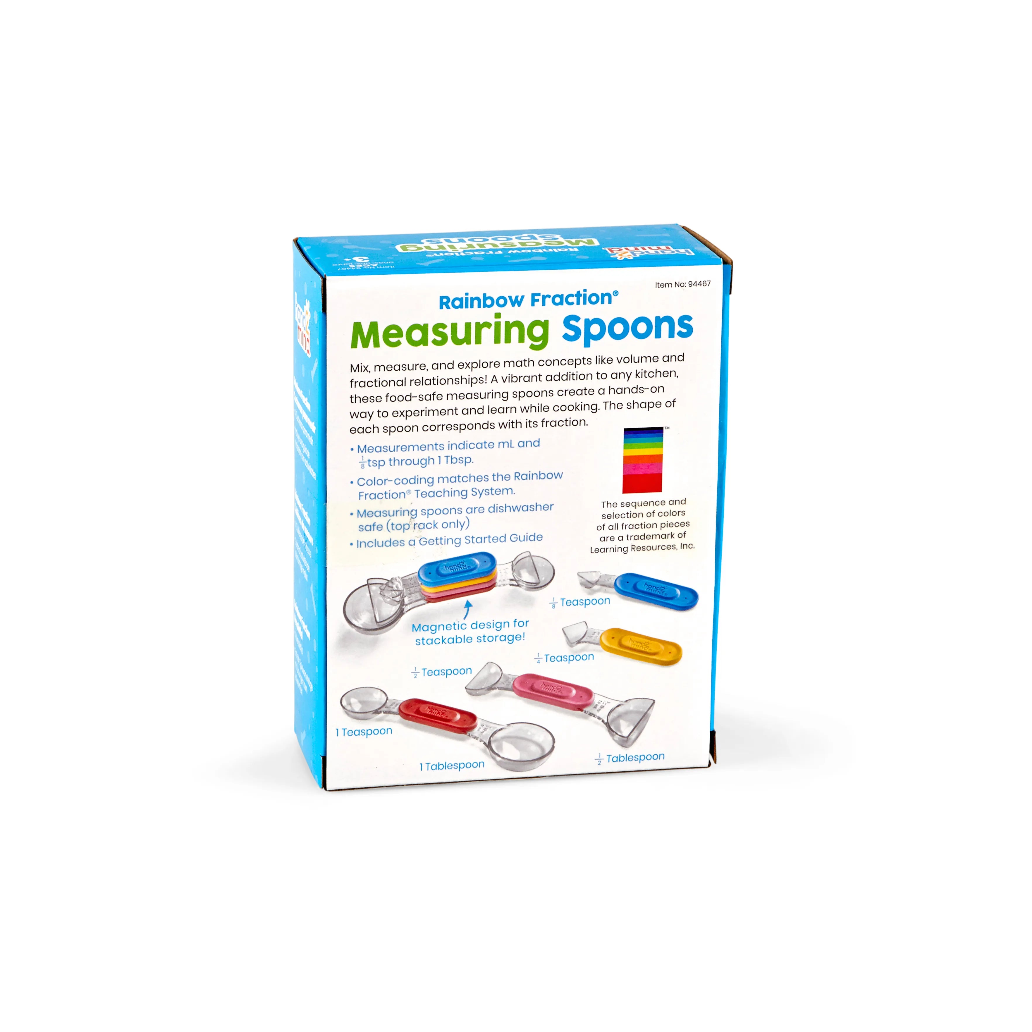 Rainbow Fraction Measuring Spoons - 94467 | Classroom Science Set by Learning Resources for kids Age 3+