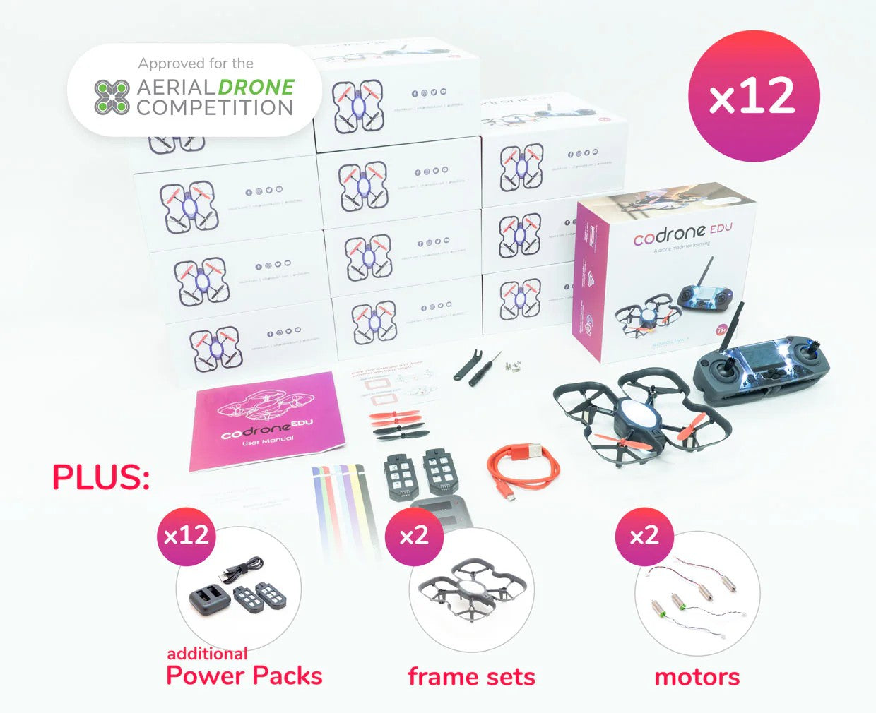CoDrone EDU (Classroom 12 Pack) - A drone made for learning by Robolink - RL-CDE-100 | Educational Set for kids Age 12+