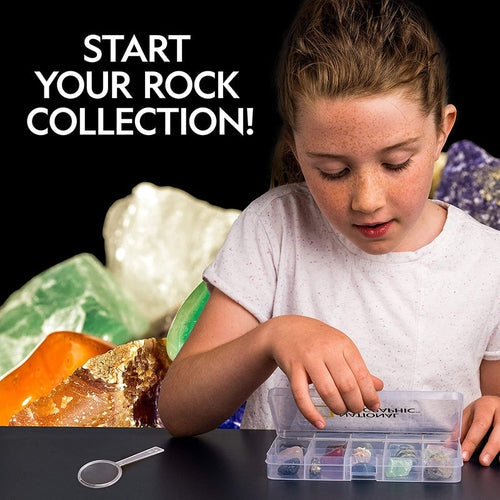 Rocks and Minerals Education Science Set | 15-Piece Rock Collection by National Geographic | Age 8+