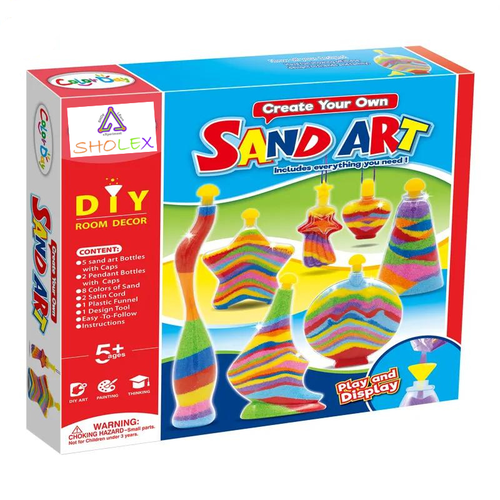 Sand Art Bottles Kit | Create your own Designs - 7 bottles | DIY Art and Craft Set for Kids Age 5+