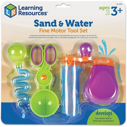 Learning Resources Sand & Water Fine Motor Tool Set | Sensory Toy Easy Grip Science kit for kids Age 3+