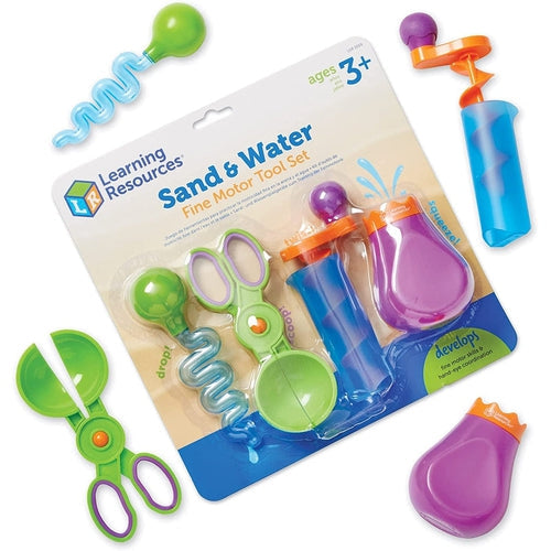 Learning Resources Sand & Water Fine Motor Tool Set | Sensory Toy Easy Grip Science kit for kids Age 3+