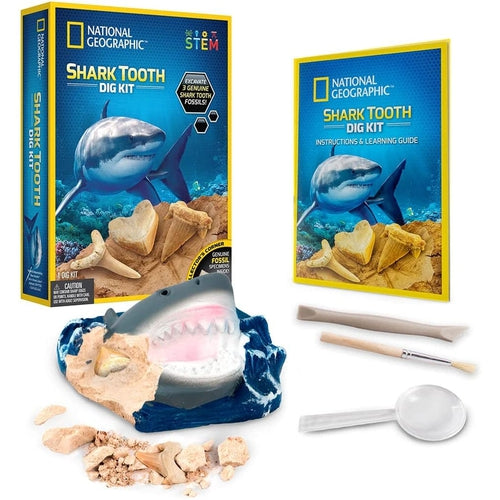 Shark Tooth Dig KIT | Science Set by National Geographic | Age 8+