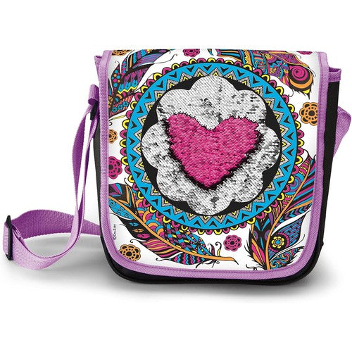 Shimmer'n Sparkle Color Your Own Magic Sequins Messenger بیگ | 6+ عمر کے بچوں کے لیے Cra-Z-Art کے ذریعے آرٹ اور کرافٹ سیٹ