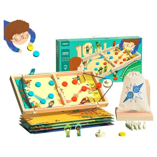 Mideer 10-in-1 Carrom Board Game | Brain Games Toy for Kids and Adults