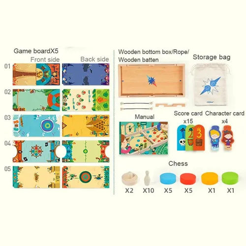 Mideer 10-in-1 Carrom Board Game | Brain Games Toy for Kids and Adults