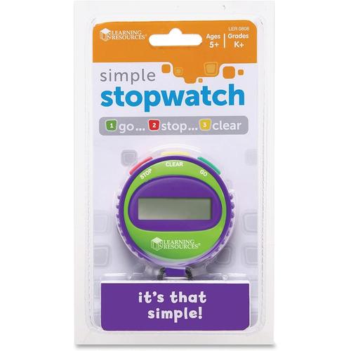 Learning Resources Simple Stopwatch - LER0808 | Classroom Math Set for kids Age 5+