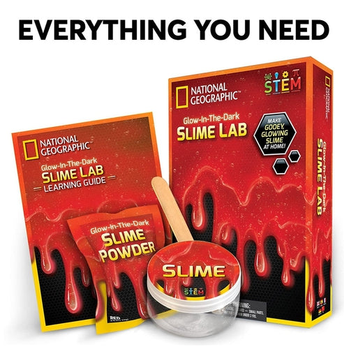 Slime Science Kit, GLOW-IN-THE-DARK | Multi Color by National Geographic | Age 6+