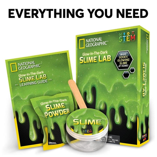 Slime Science Kit, GLOW-IN-THE-DARK | Multi Color by National Geographic | Age 6+