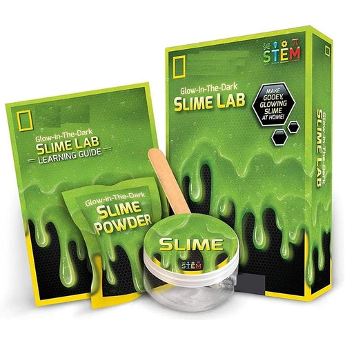 Slime Science Kit, GLOW-IN-THE-DARK | Multi Color by National Geographic | Age 6+