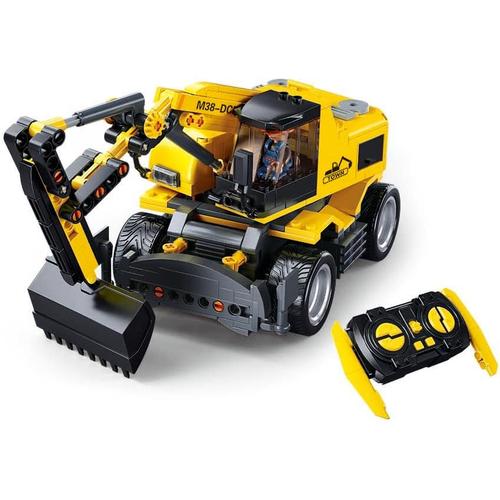 Sluban PowerBricks -E7 Wheeled Excavator 4WD | 353 pcs Bricks Construction toy for Kids Age 8+