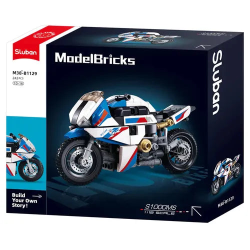 Sluban B1129 MB MOTOR BIKE S1000MS SCALE 1:2 C36 Motorcycle | 242 pcs Bricks Construction toy for Kids Age 10+