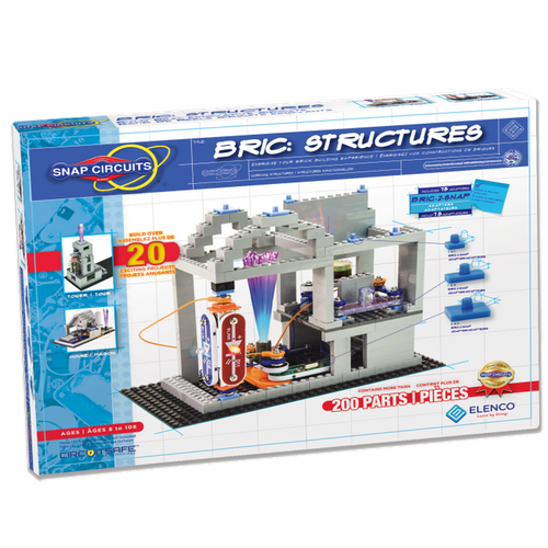 Snap Circuits® Bric Structures | Brick and Electronics Exploration Kit | Over 20 Projects - SC-BRIC1 by Elenco US | Age 8+