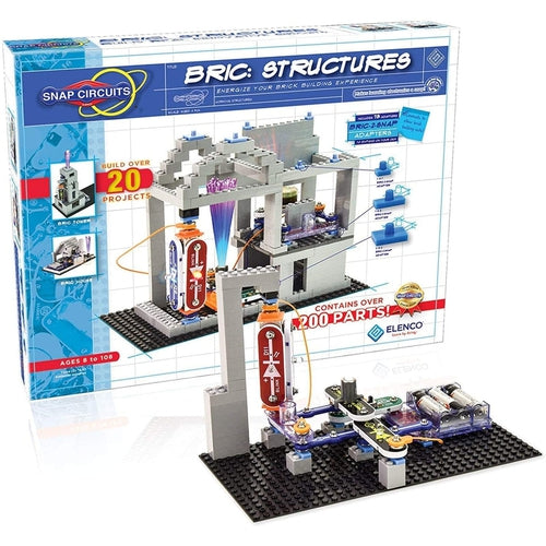 Snap Circuits® Bric Structures | Brick and Electronics Exploration Kit | Over 20 Projects - SC-BRIC1 by Elenco US | Age 8+