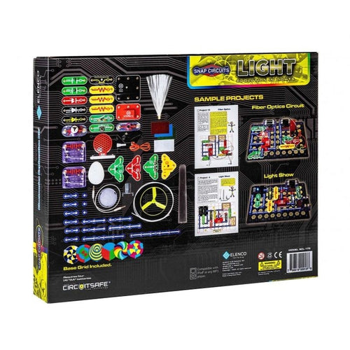 Snap Circuits® LIGHT - SCL-175 | 55 pcs for more than 175 Electronic Projects | Tech/Eng set by Elenco US for Kids Age 8+