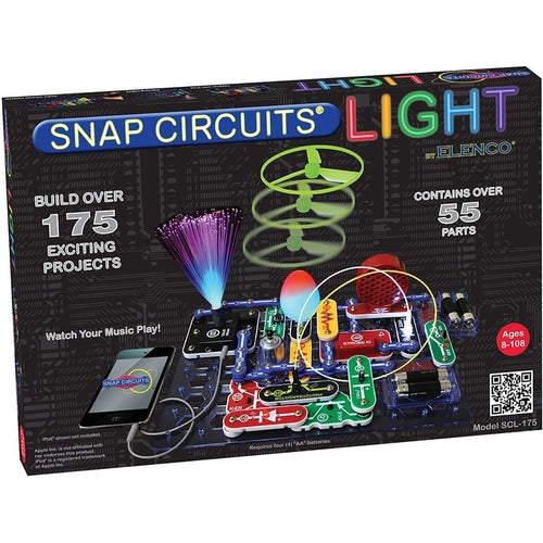 Snap Circuits® LIGHT - SCL-175 | 55 pcs for more than 175 Electronic Projects | Tech/Eng set by Elenco US for Kids Age 8+
