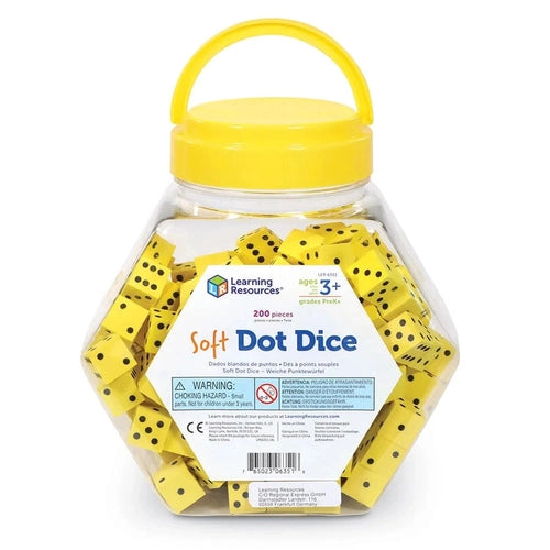 Soft Foam Dot Dice (Set of 200) | Math Set by Learning Resources US for Kids age 3+