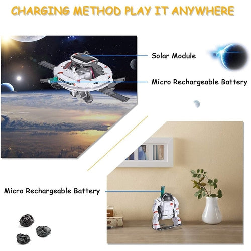 Space Solar Robot + Cutter | 6-in-1 DIY Building Science Experiment Puzzle Kit | Age 8+