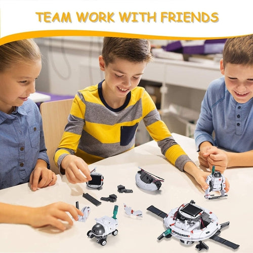 Space Solar Robot + Cutter | 6-in-1 DIY Building Science Experiment Puzzle Kit | Age 8+