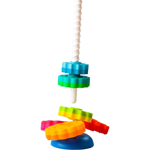 SpinAgain - Stacking toy with a Spin  | Montessori set by Fat Brain US for Kids age 1+