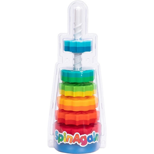 SpinAgain - Stacking toy with a Spin  | Montessori set by Fat Brain US for Kids age 1+