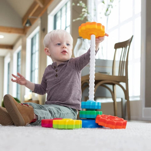 SpinAgain - Stacking toy with a Spin  | Montessori set by Fat Brain US for Kids age 1+