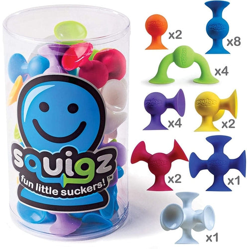 Squigz سٹارٹر کٹ - FA088 | 22 ٹکڑے مانٹیسوری / سینسری سیٹ بذریعہ فیٹ برین یو ایس برائے بچے 1+ سال