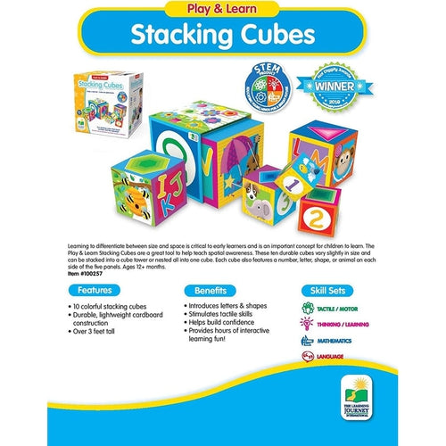 Stacking Cubes - Mind Building Developmental Toy  | Montessori set by The Learning Journey for Kids age 1+