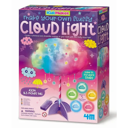 4M KidzMaker Make Your Own Fluffy Cloud Light - 04803 | Art / Craft Set for Kids 5+