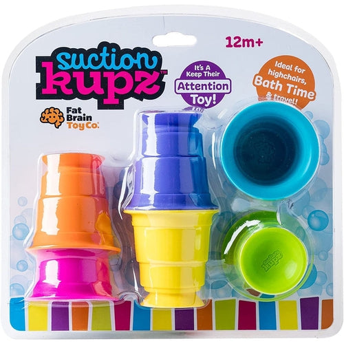 Suction Kupz - Stack, roll, stick, and sip cups  | Montessori set by Fat Brain US for Kids age 1+