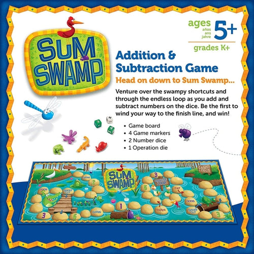 Sum Swamp, 8 Pieces Board Game | Math Set by Learning Resources US | Age 5+