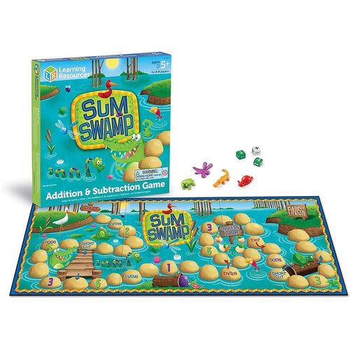 Sum Swamp, 8 Pieces Board Game | Math Set by Learning Resources US | Age 5+